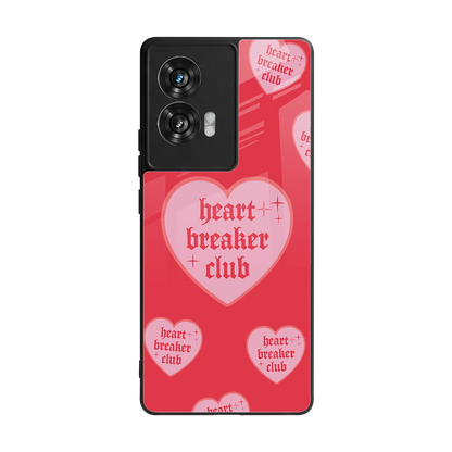 Heart Breaker Club back phone cover | glass case for motorola edge 50 fusion