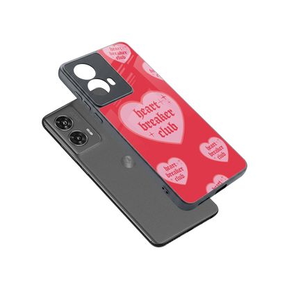 Heart Breaker Club sleek motorola edge 50 fusion cover with tempered glass back and TPU edges