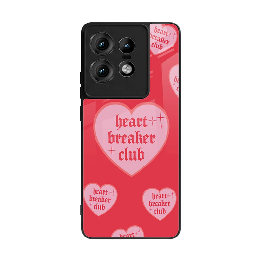Heart Breaker Club back phone cover | glass case for motorola edge 50 pro