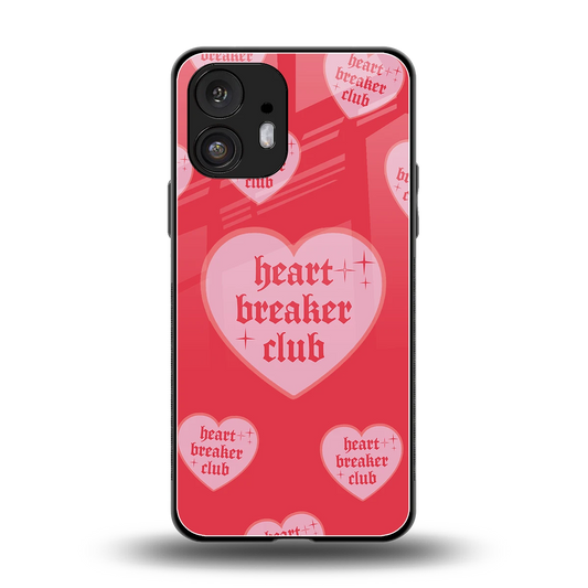 Heart Breaker Club back phone cover | glass case for nothing phone 2