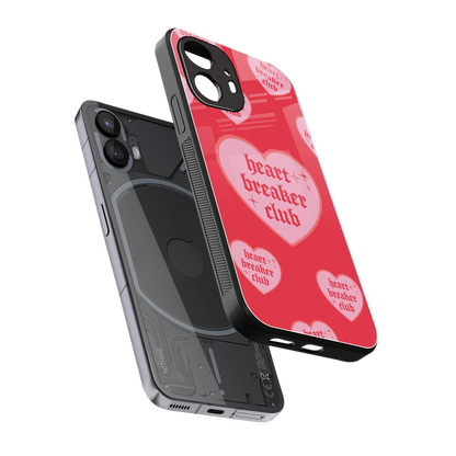 Heart Breaker Club sleek nothing phone 2 cover with tempered glass back and TPU edges