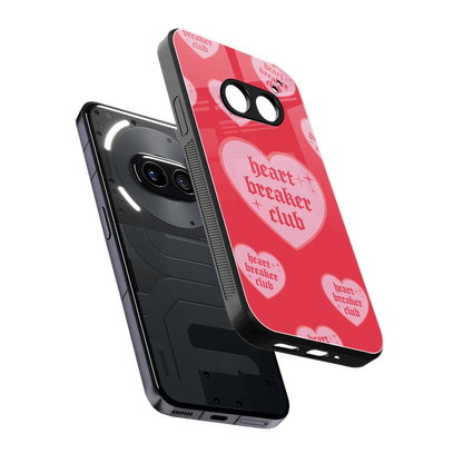 Heart Breaker Club sleek nothing phone 2a cover with tempered glass back and TPU edges