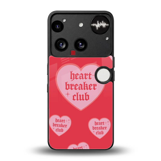 Heart Breaker Club back phone cover | glass case for nothing phone 3