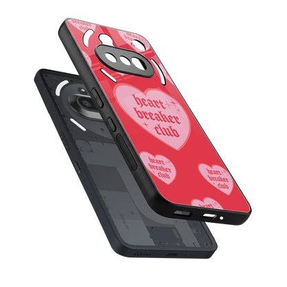 Heart Breaker Club sleek nothing phone 3a cover with tempered glass back and TPU edges