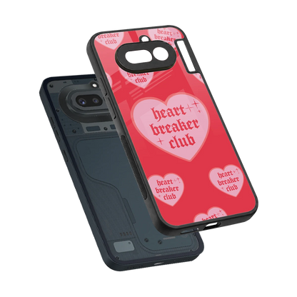 Heart Breaker Club sleek nothing phone 4a cover with tempered glass back and TPU edges