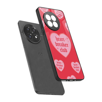 Heart Breaker Club sleek oneplus 13r cover with tempered glass back and TPU edges