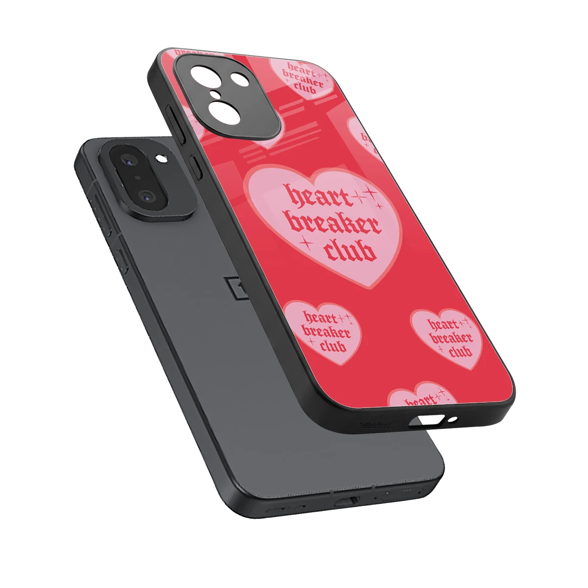 Heart Breaker Club sleek oneplus 15r cover with tempered glass back and TPU edges