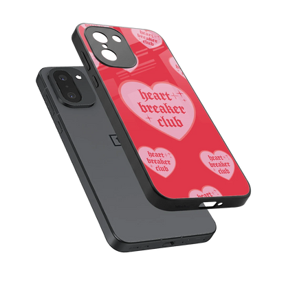 Heart Breaker Club sleek oneplus 15r cover with tempered glass back and TPU edges