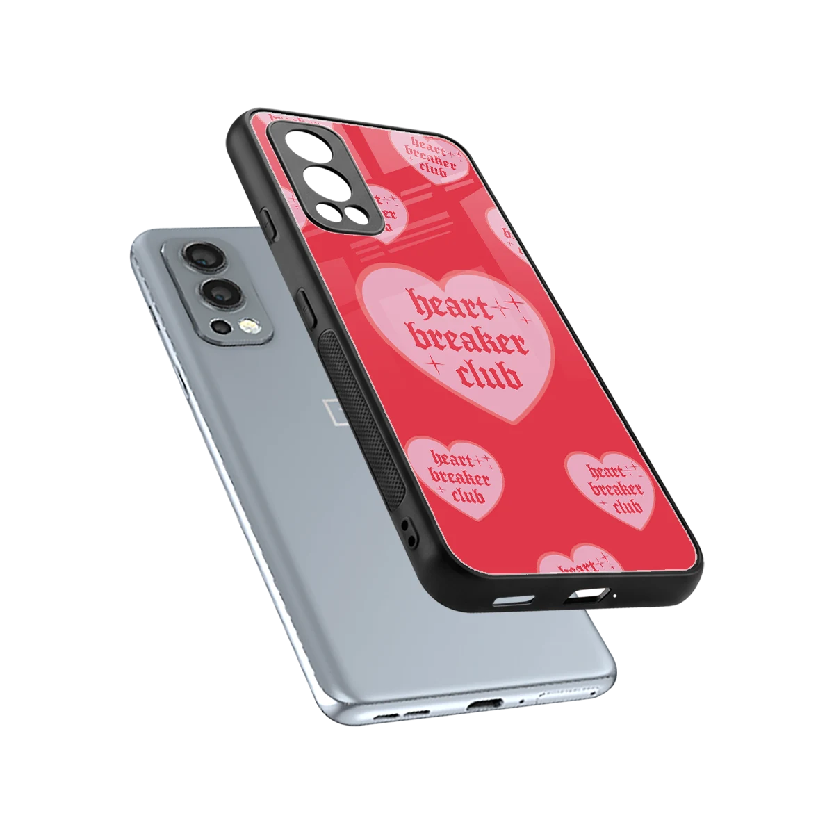 Heart Breaker Club sleek oneplus nord 2 cover with tempered glass back and TPU edges