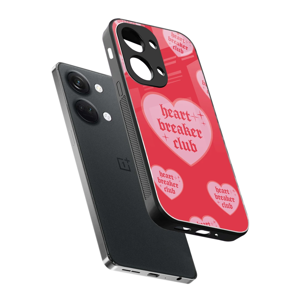 Heart Breaker Club sleek oneplus nord 3 cover with tempered glass back and TPU edges