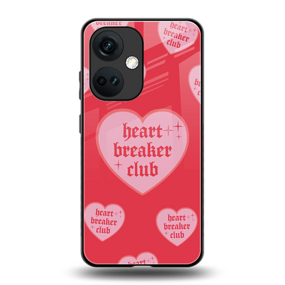Heart Breaker Club back phone cover | glass case for oneplus nord ce 3
