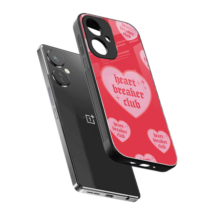 Heart Breaker Club sleek oneplus nord ce 3 cover with tempered glass back and TPU edges