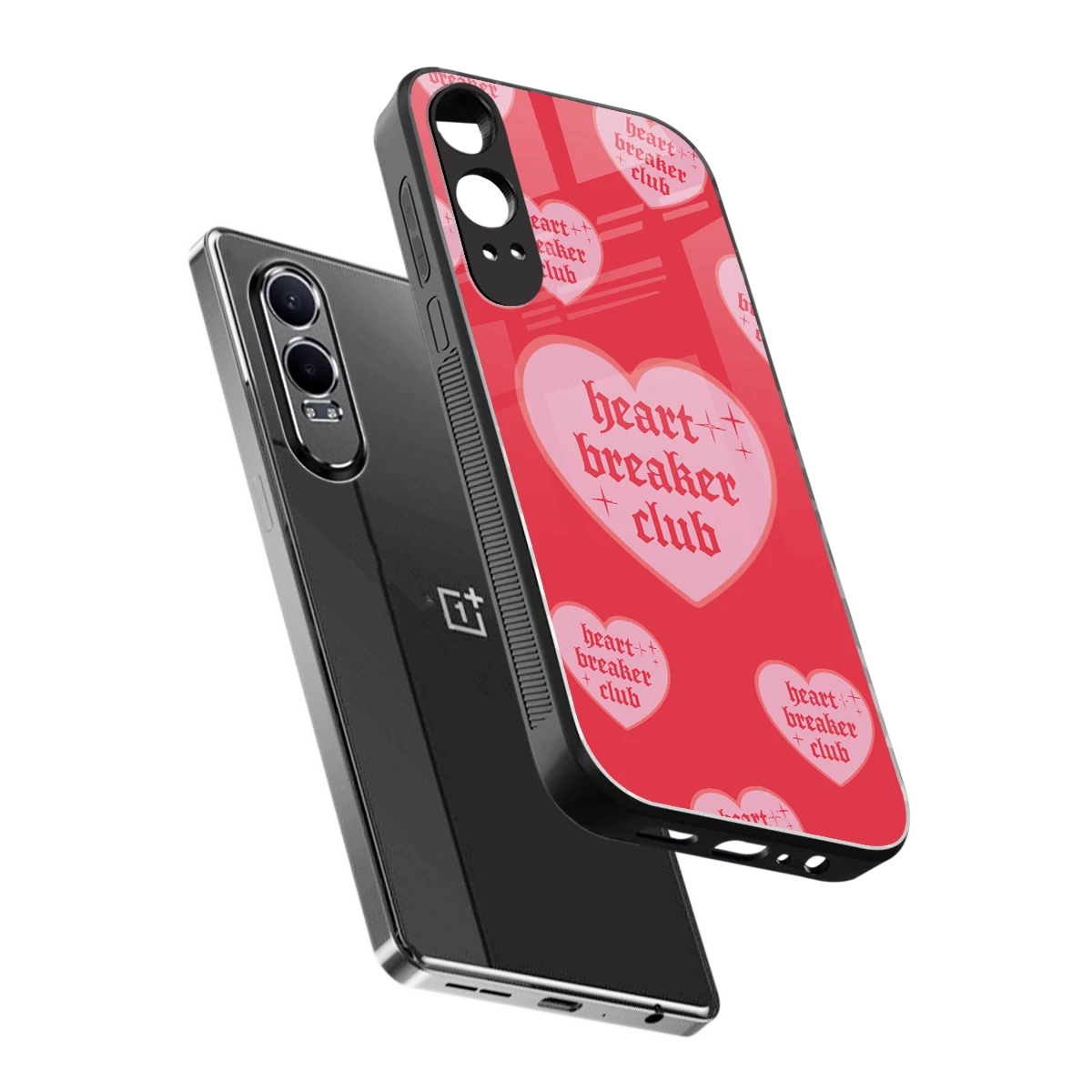 Heart Breaker Club sleek oneplus nord ce 4 lite cover with tempered glass back and TPU edges