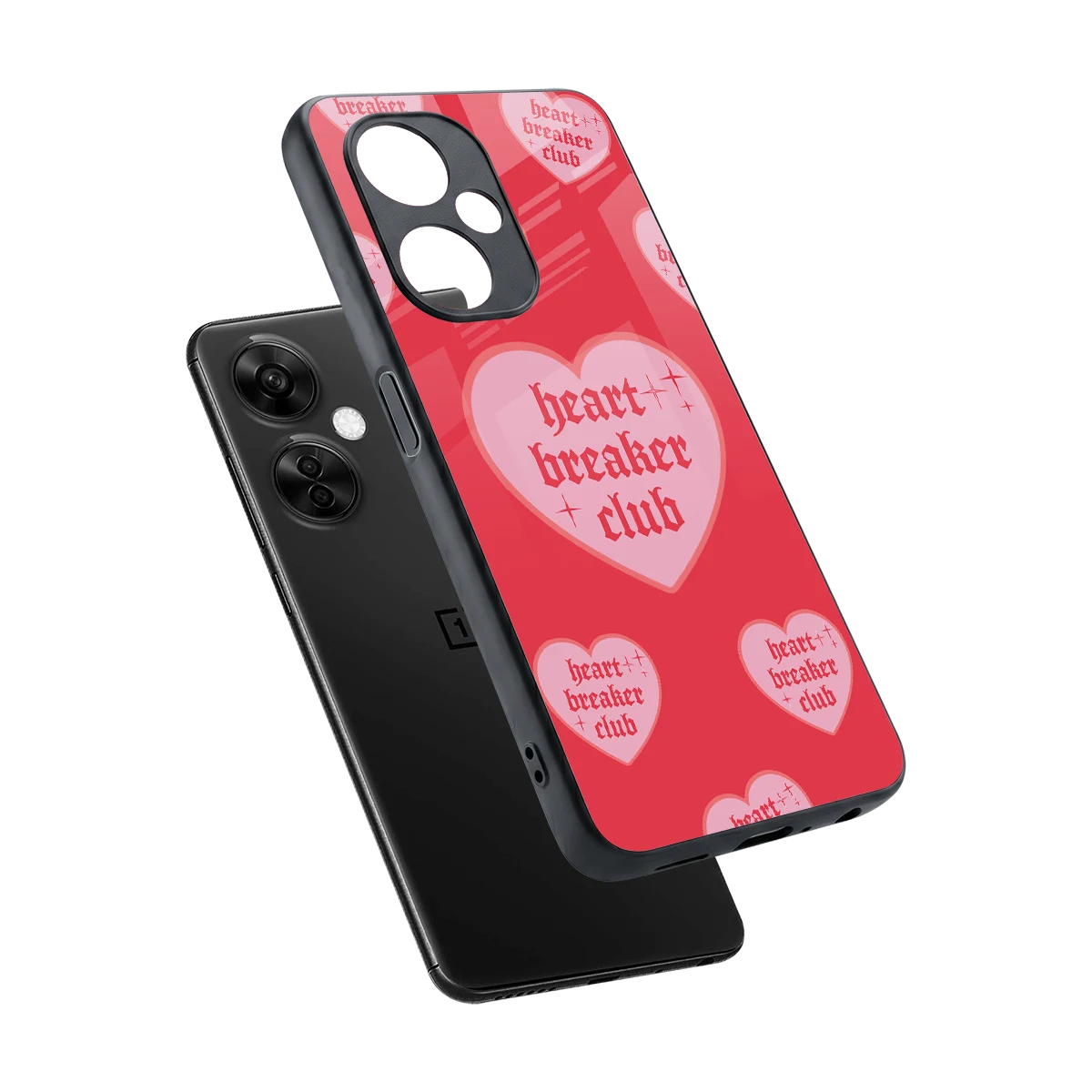 Heart Breaker Club sleek oneplus nord ce 3 lite cover with tempered glass back and TPU edges