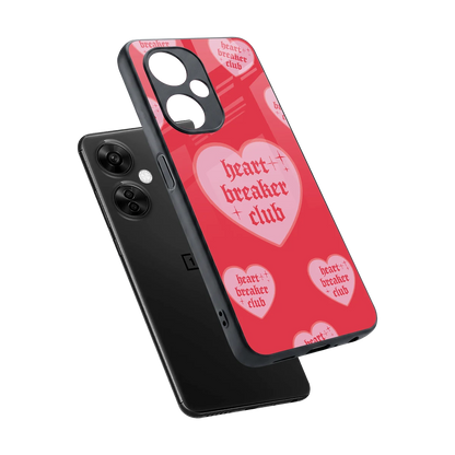 Heart Breaker Club sleek oneplus nord ce 3 lite cover with tempered glass back and TPU edges