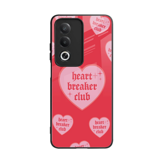 Heart Breaker Club back phone cover | glass case for oppo a3 pro