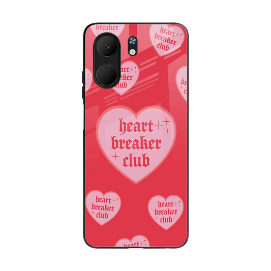 Heart Breaker Club back phone cover | glass case for oppo a5x 5g