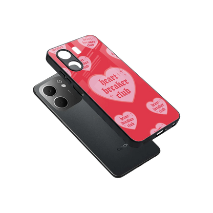 Heart Breaker Club sleek oppo a5x 5g cover with tempered glass back and TPU edges