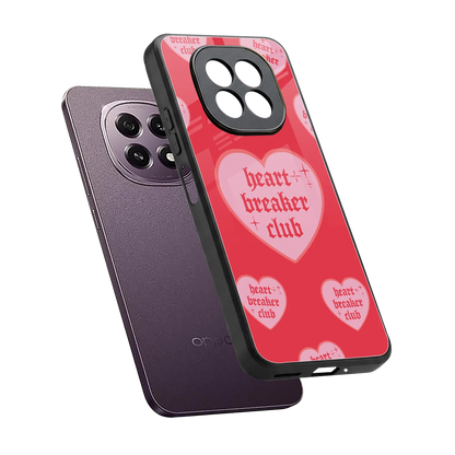 Heart Breaker Club sleek oppo f29 5g cover with tempered glass back and TPU edges