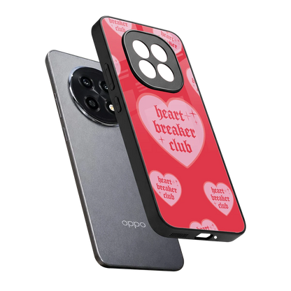 Heart Breaker Club sleek oppo f29 pro 5g cover with tempered glass back and TPU edges