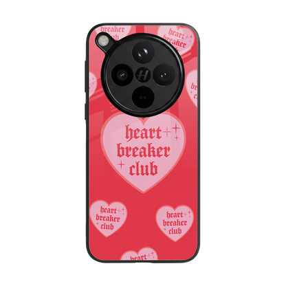 Heart Breaker Club back phone cover | glass case for oppo find x8