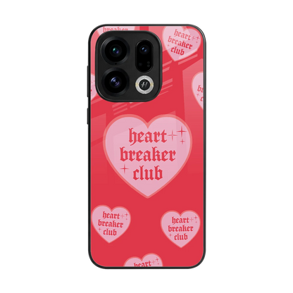 Heart Breaker Club back phone cover | glass case for oppo find x9