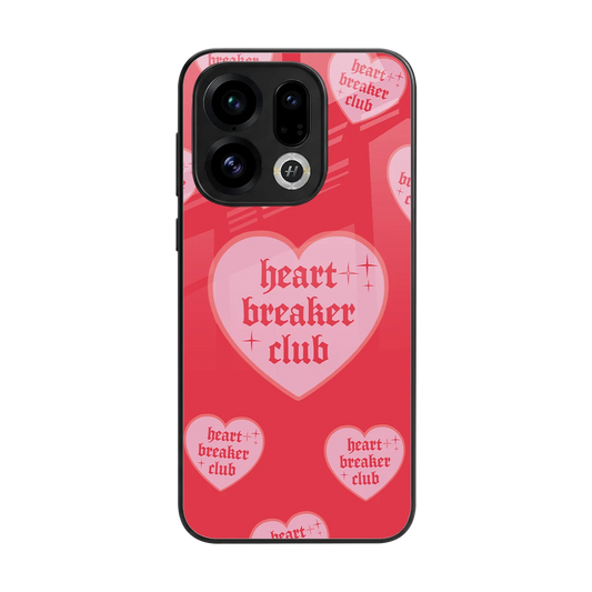 Heart Breaker Club back phone cover | glass case for oppo find x9