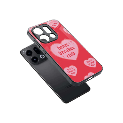 Heart Breaker Club sleek oppo find x9 cover with tempered glass back and TPU edges