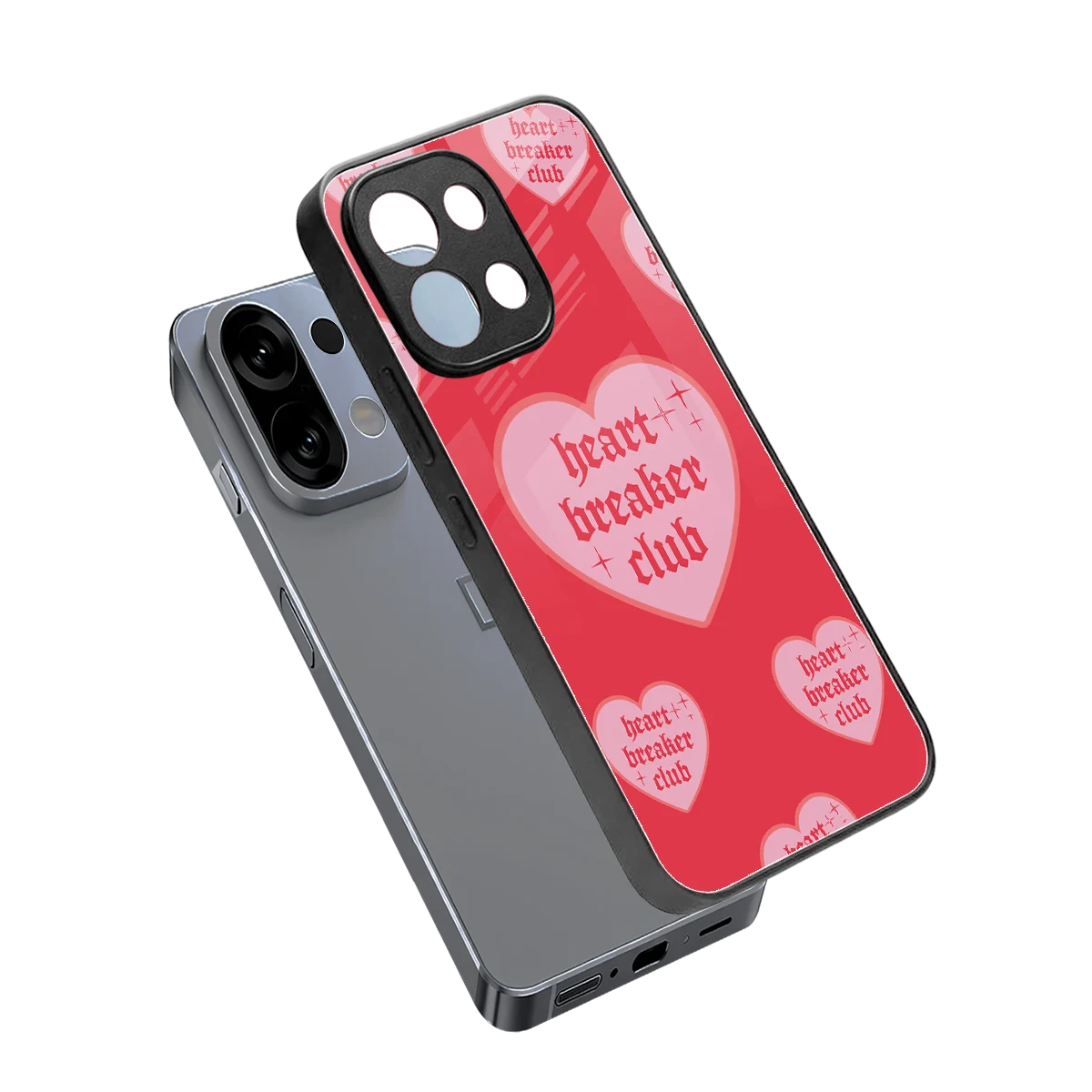 Heart Breaker Club sleek oppo k13 5g cover with tempered glass back and TPU edges