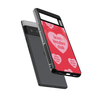 Heart Breaker Club sleek google pixel 6 pro cover with tempered glass back and TPU edges