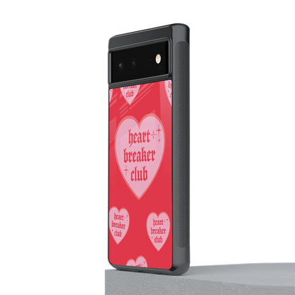 Heart Breaker Club stylish phone case for google pixel 6a | glossy glass and slim fit