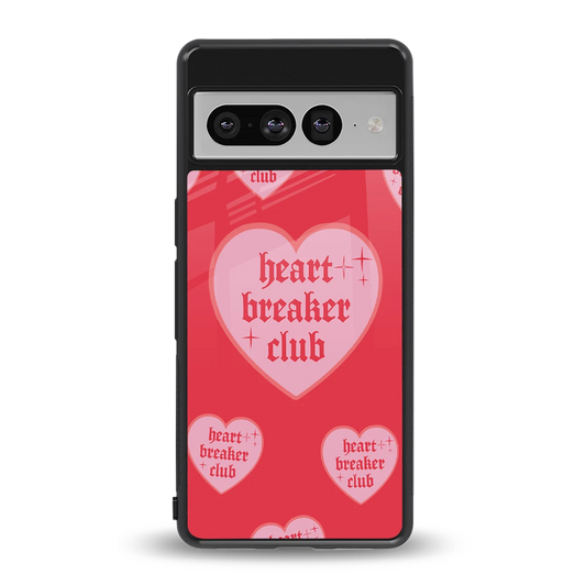 Heart Breaker Club back phone cover | glass case for google pixel 7 pro