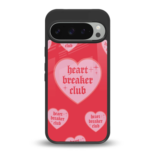 Heart Breaker Club back phone cover | glass case for google pixel 9 pro