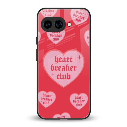 Heart Breaker Club back phone cover | glass case for google pixel 9a
