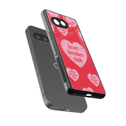 Heart Breaker Club sleek google pixel 9a cover with tempered glass back and TPU edges