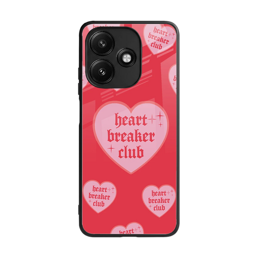 Heart Breaker Club back phone cover | glass case for redmi 12 5g