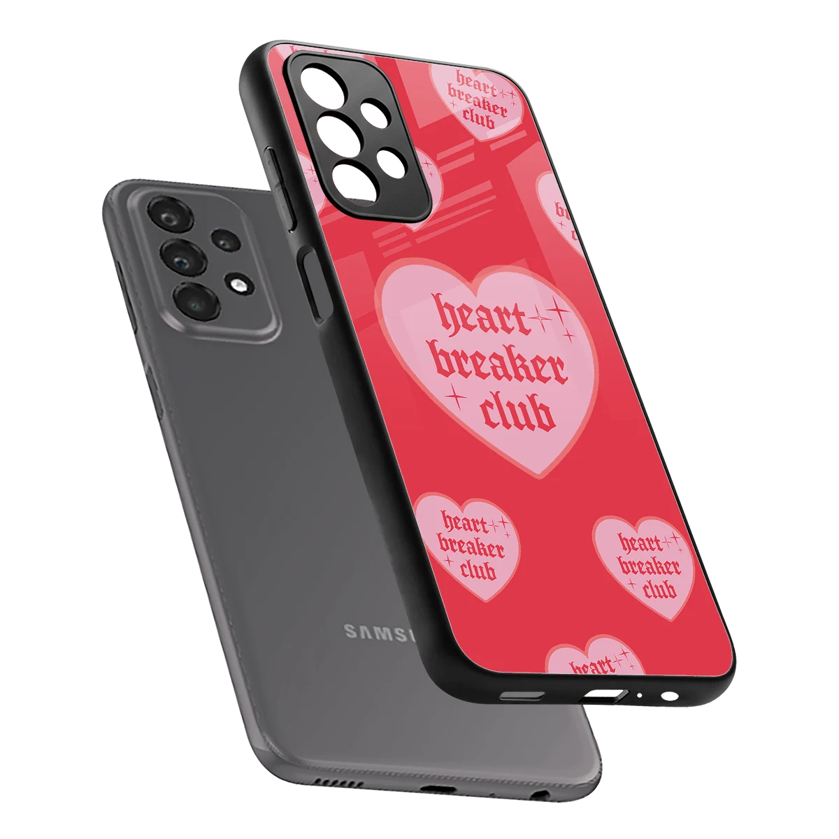 Heart Breaker Club sleek samsung galaxy a23 cover with tempered glass back and TPU edges