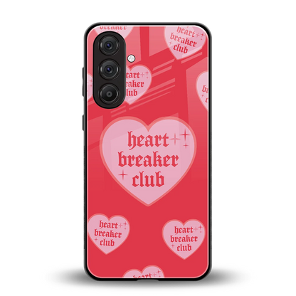Heart Breaker Club back phone cover | glass case for samsung galaxy a55 5g