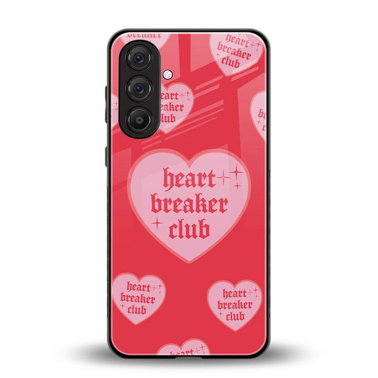 Heart Breaker Club back phone cover | glass case for samsung galaxy m34 5g