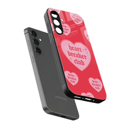 Heart Breaker Club sleek samsung galaxy a55 5g cover with tempered glass back and TPU edges