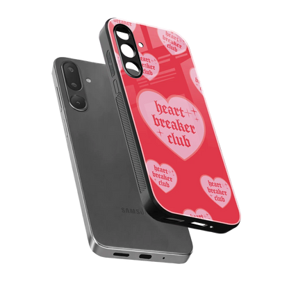 Heart Breaker Club sleek samsung galaxy m36 5g cover with tempered glass back and TPU edges