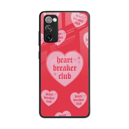 Heart Breaker Club back phone cover | glass case for samsung galaxy s20 fe