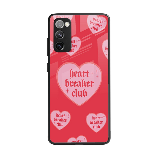 Heart Breaker Club back phone cover | glass case for samsung galaxy s20 fe