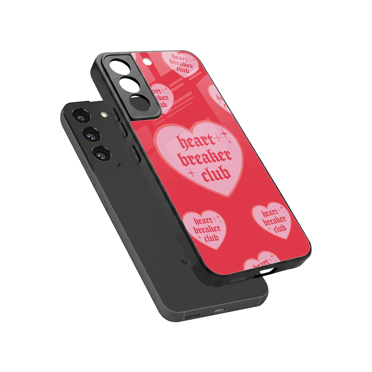 Heart Breaker Club sleek samsung galaxy s22 cover with tempered glass back and TPU edges