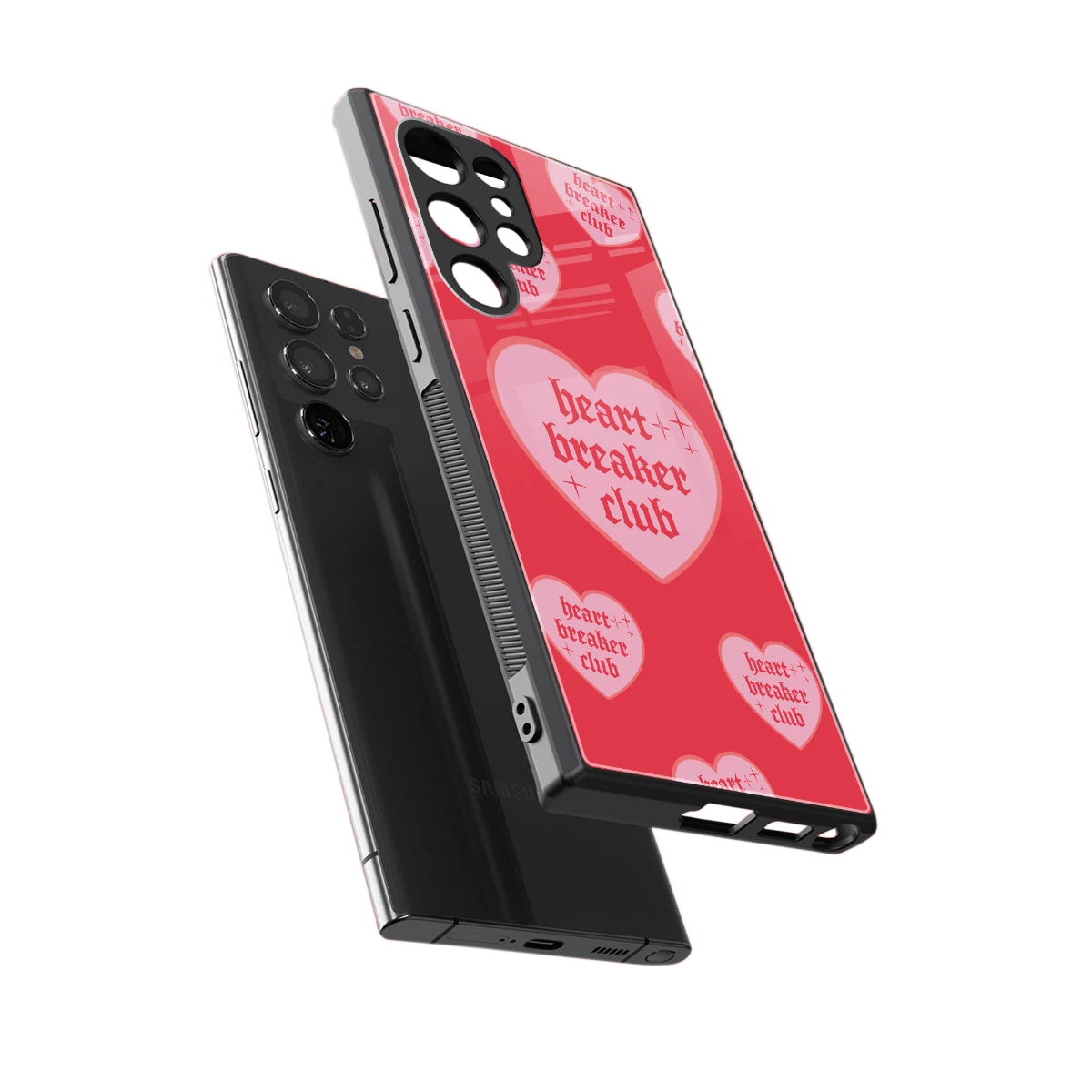 Heart Breaker Club sleek samsung galaxy s24 ultra cover with tempered glass back and TPU edges
