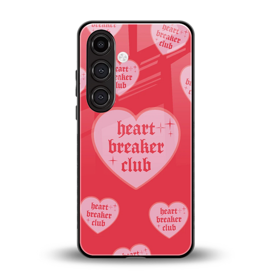 Heart Breaker Club back phone cover | glass case for samsung galaxy s25 fe