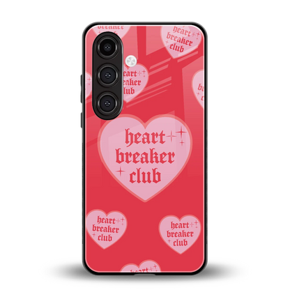 Heart Breaker Club back phone cover | glass case for samsung galaxy s24 plus