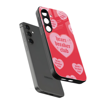 Heart Breaker Club sleek samsung galaxy s25 cover with tempered glass back and TPU edges