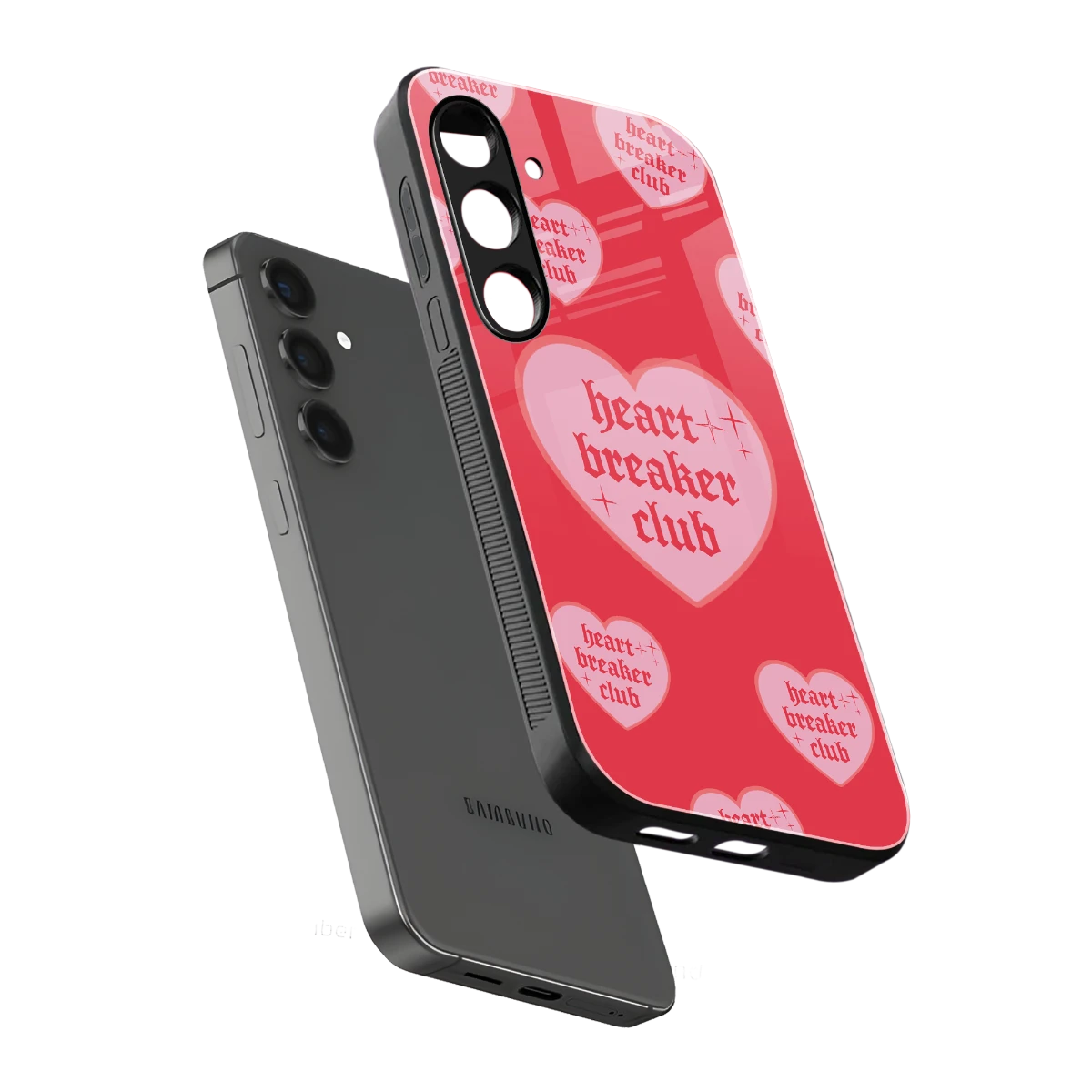 Heart Breaker Club sleek samsung galaxy s24 cover with tempered glass back and TPU edges