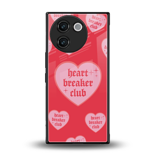 Heart Breaker Club back phone cover | glass case for vivo v30e